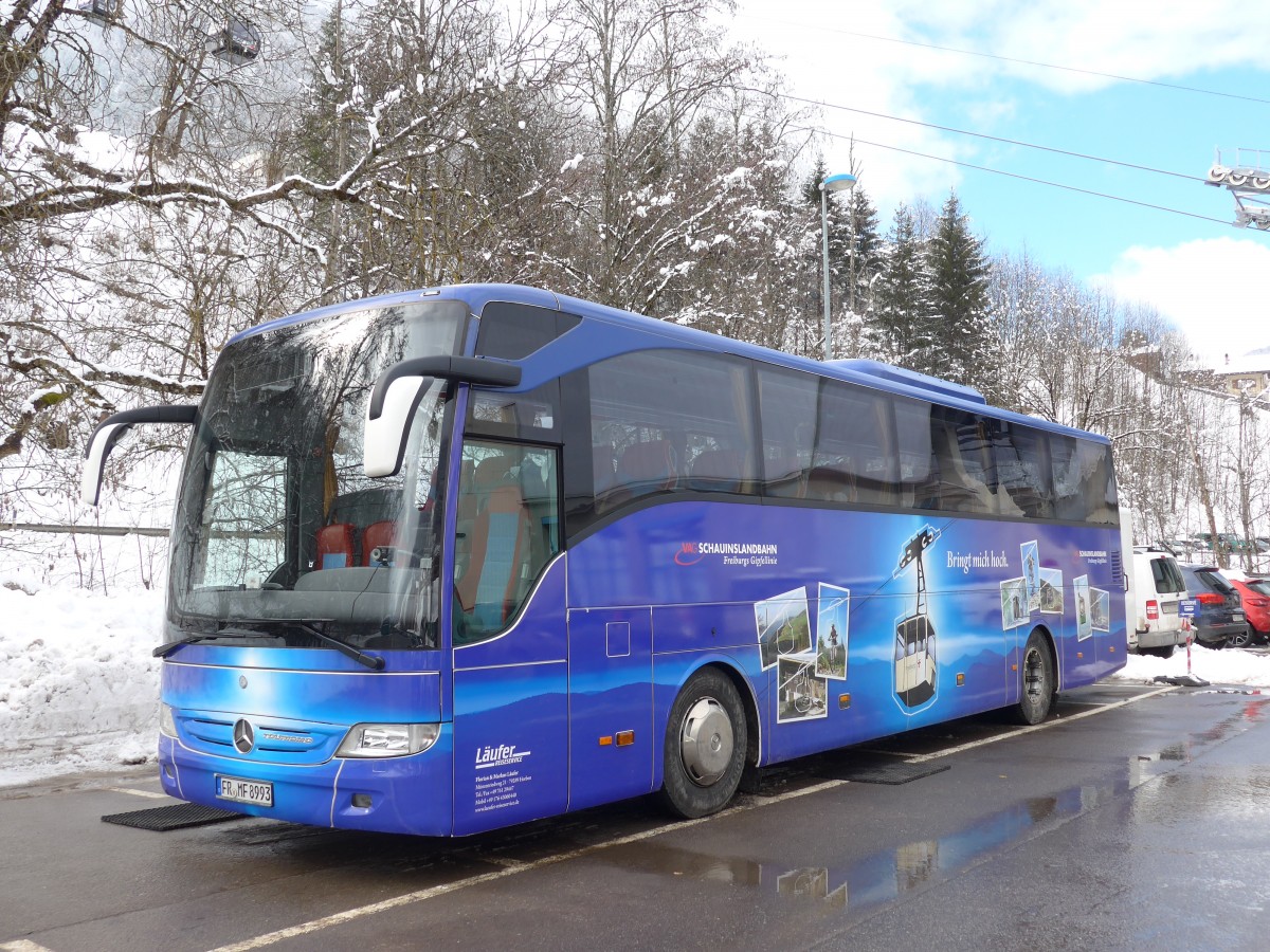 (158'836) - Aus Deutschland: L�ufer, Horben - FR-MF 8993 - Mercedes am 22. Februar 2015 beim Bahnhof Le Ch�ble
