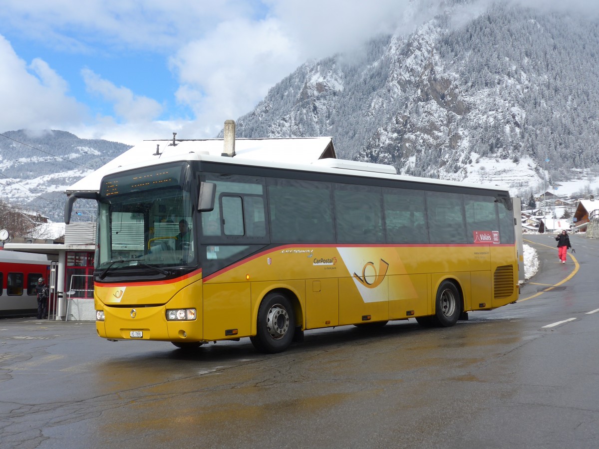 (158'843) - TMR Martigny - VS 7898 - Irisbus am 22. Februar 2015 beim Bahnhof Le Ch�ble