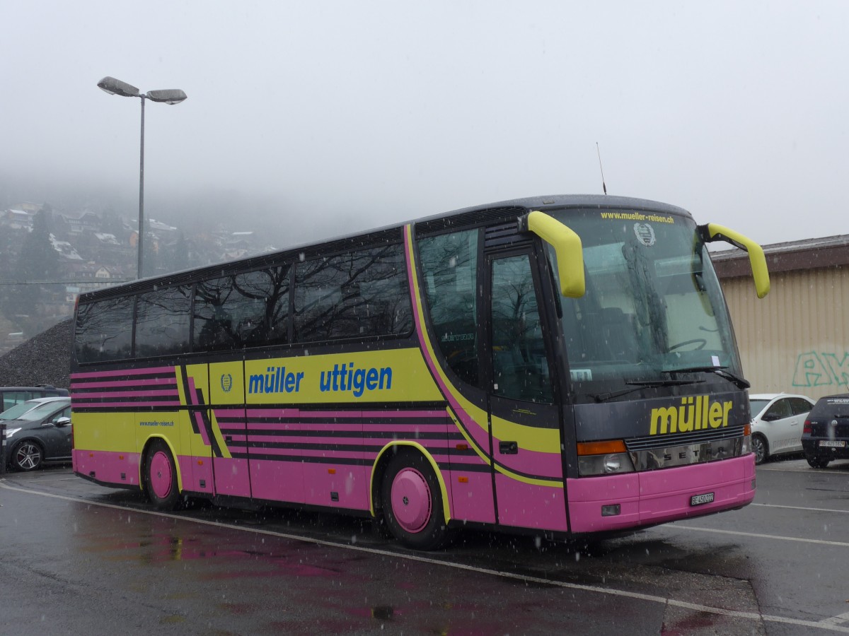 (158'883) - M�ller, Uttigen - BE 450'222 - Setra am 27. Februar 2015 in Thun, Seestrasse