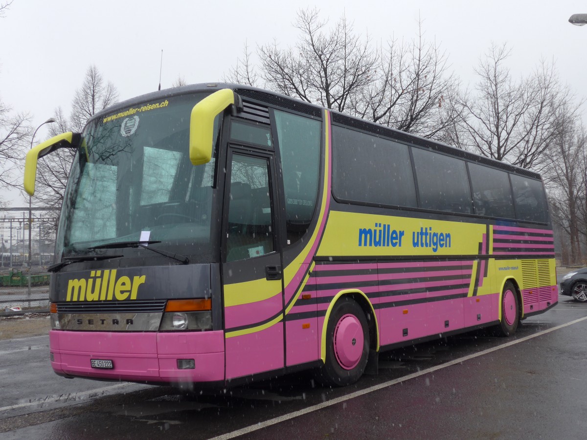 (158'884) - M�ller, Uttigen - BE 450'222 - Setra am 27. Februar 2015 in Thun, Seestrasse