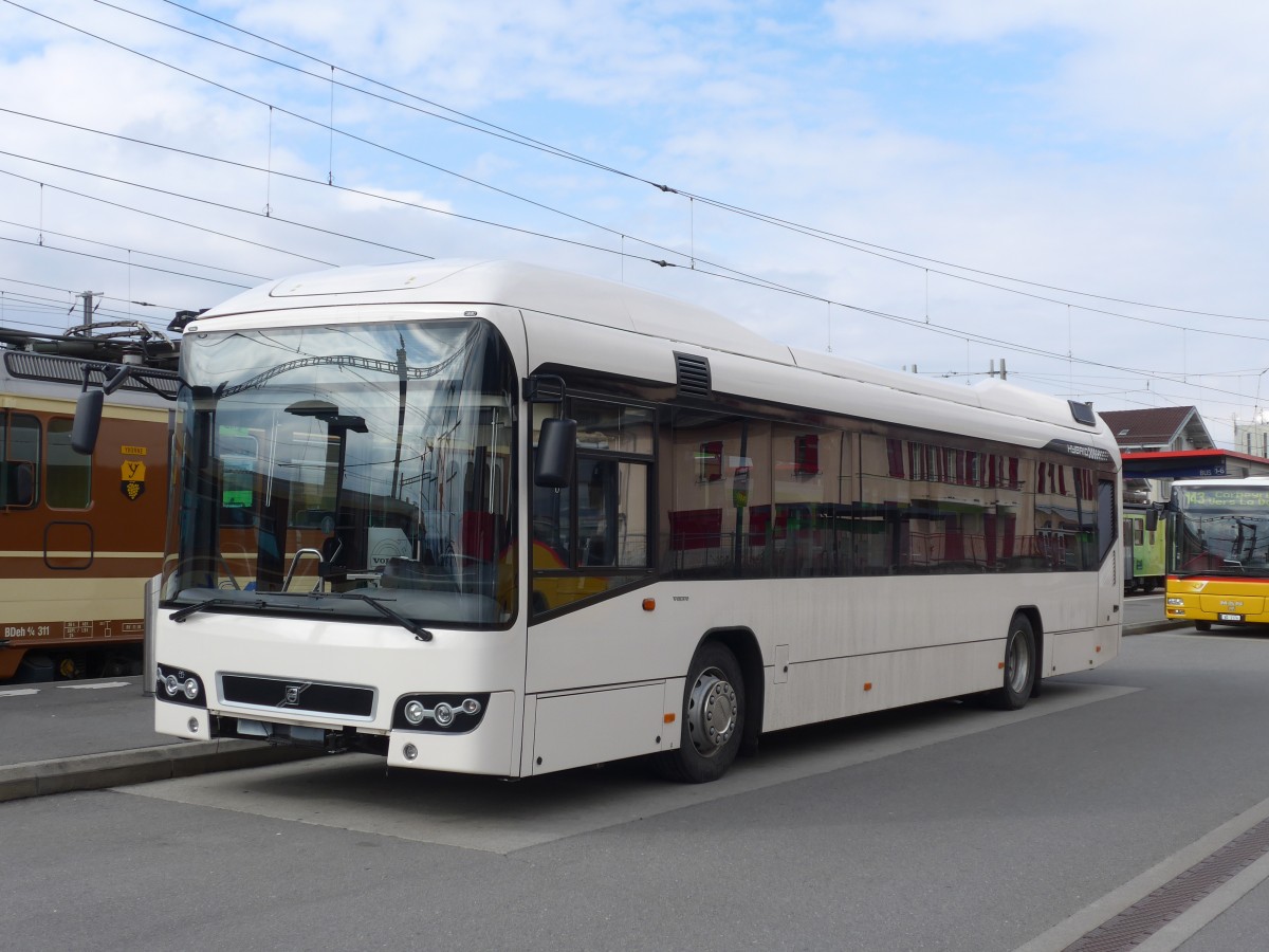 (158'900) - TPC Aigle - VD 1186 - Volvo (ex VZO Gr�ningen Nr. 816) am 28. Februar 2015 beim Bahnhof Aigle