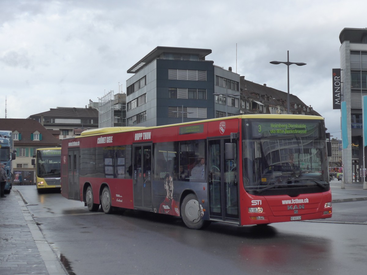 (158'927) - STI Thun - Nr. 149/BE 801'149 - MAN am 2. M�rz 2015 beim Bahnhof Thun