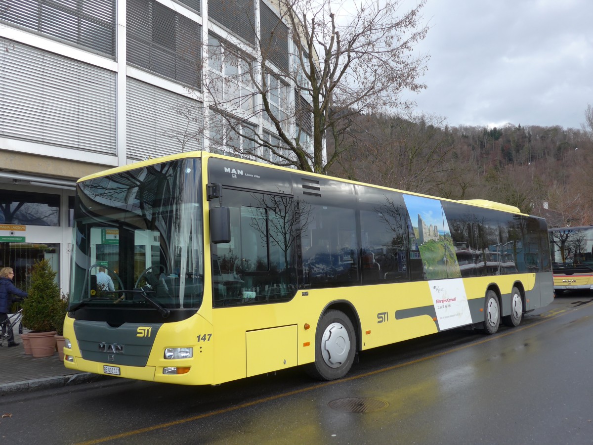 (158'929) - STI Thun - Nr. 147/BE 801'147 - MAN am 2. M�rz 2015 bei der Schiffl�ndte Thun