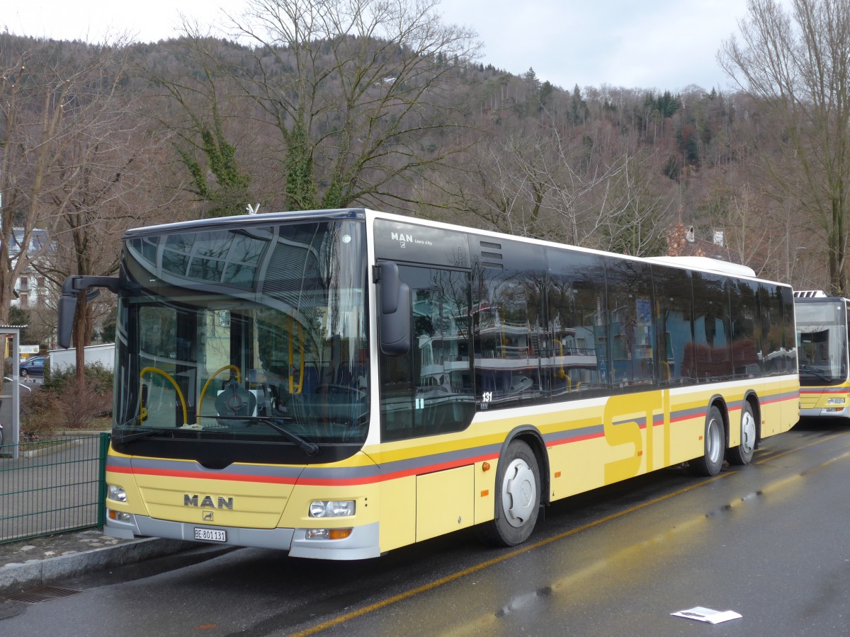 (158'930) - STI Thun - Nr. 131/BE 801'131 - MAN am 2. M�rz 2015 bei der Schiffl�ndte Thun