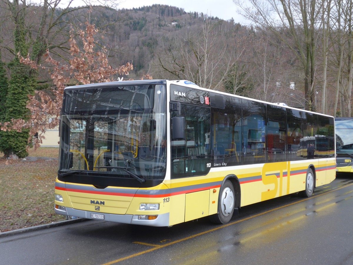 (158'931) - STI Thun - Nr. 113/BE 700'113 - MAN am 2. M�rz 2015 bei der Schiffl�ndte Thun