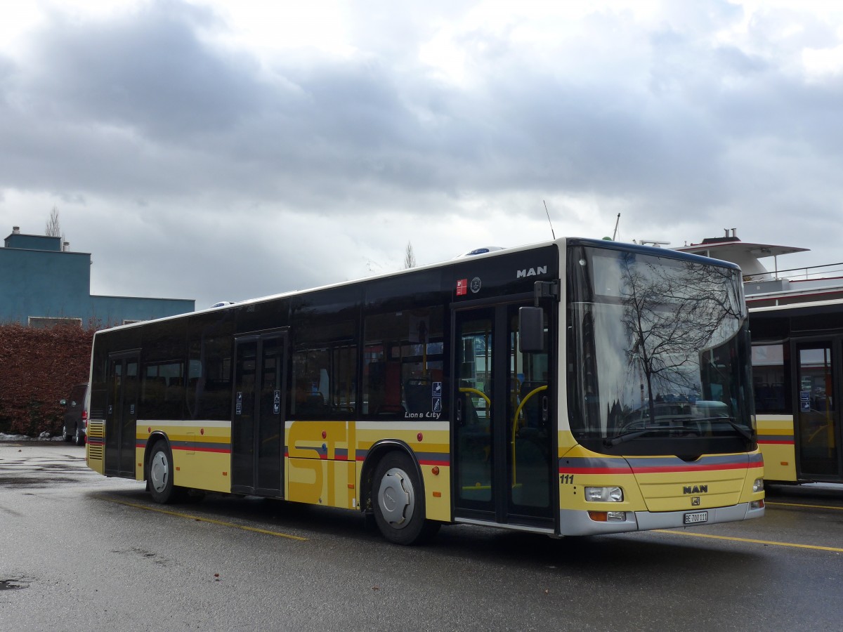 (158'933) - STI Thun - Nr. 111/BE 700'111 - MAN am 2. M�rz 2015 bei der Schiffl�ndte Thun