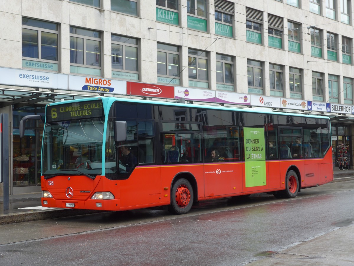 (158'969) - VB Biel - Nr. 126/BE 560'126 - Mercedes am 2. M�rz 2015 in Biel, Guisanplatz