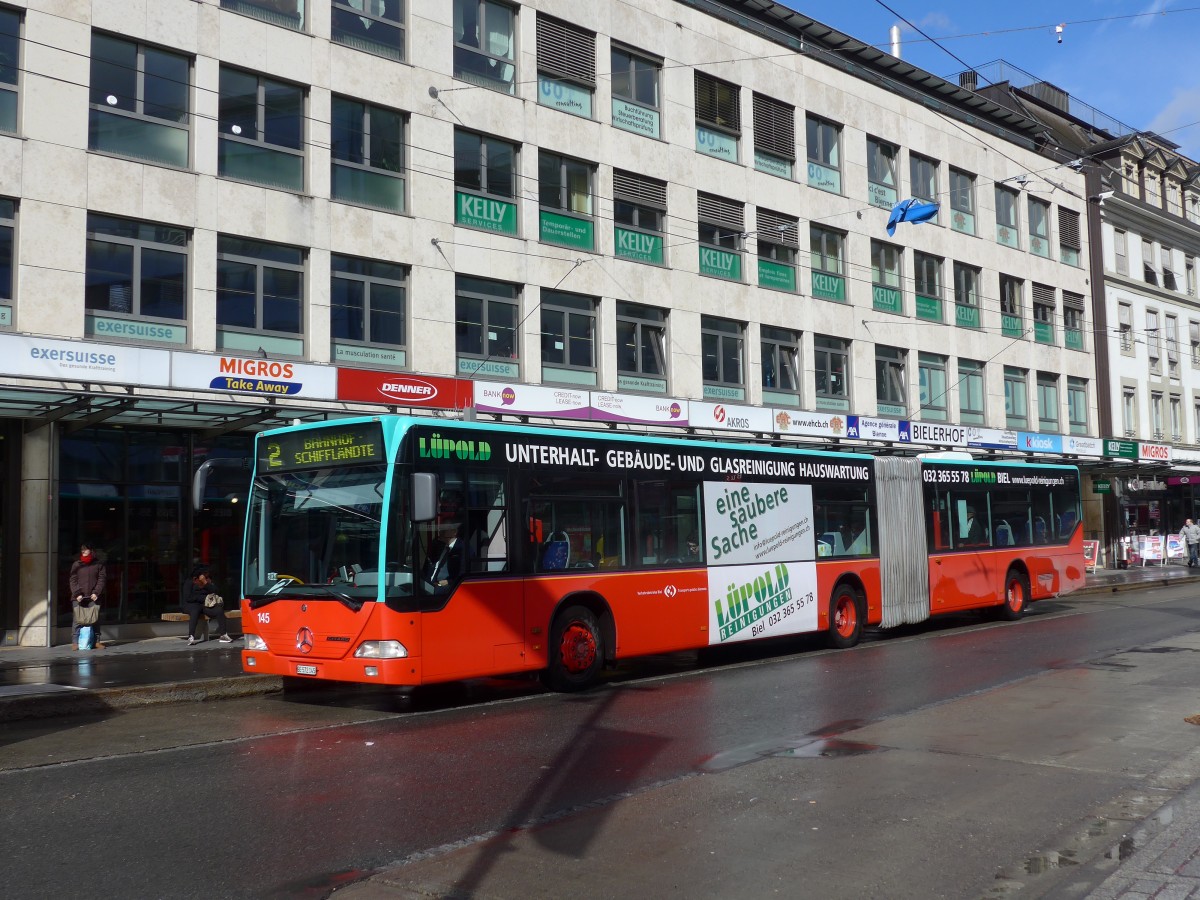 (158'976) - VB Biel - Nr. 145/BE 572'145 - Mercedes am 2. M�rz 2015 in Biel, Guisanplatz