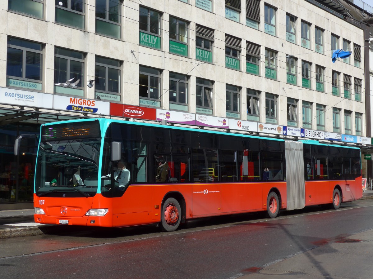 (158'983) - VB Biel - Nr. 157/BE 666'157 - Mercedes am 2. M�rz 2015 in Biel, Guisanplatz