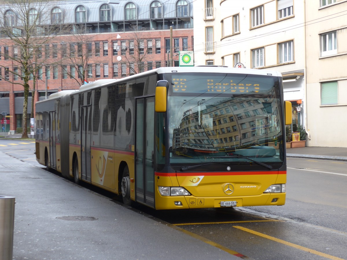 (158'987) - AVA Aarberg - Nr. 9/BE 666'082 - Mercedes am 2. M�rz 2015 in Biel, Bahnhofplatz