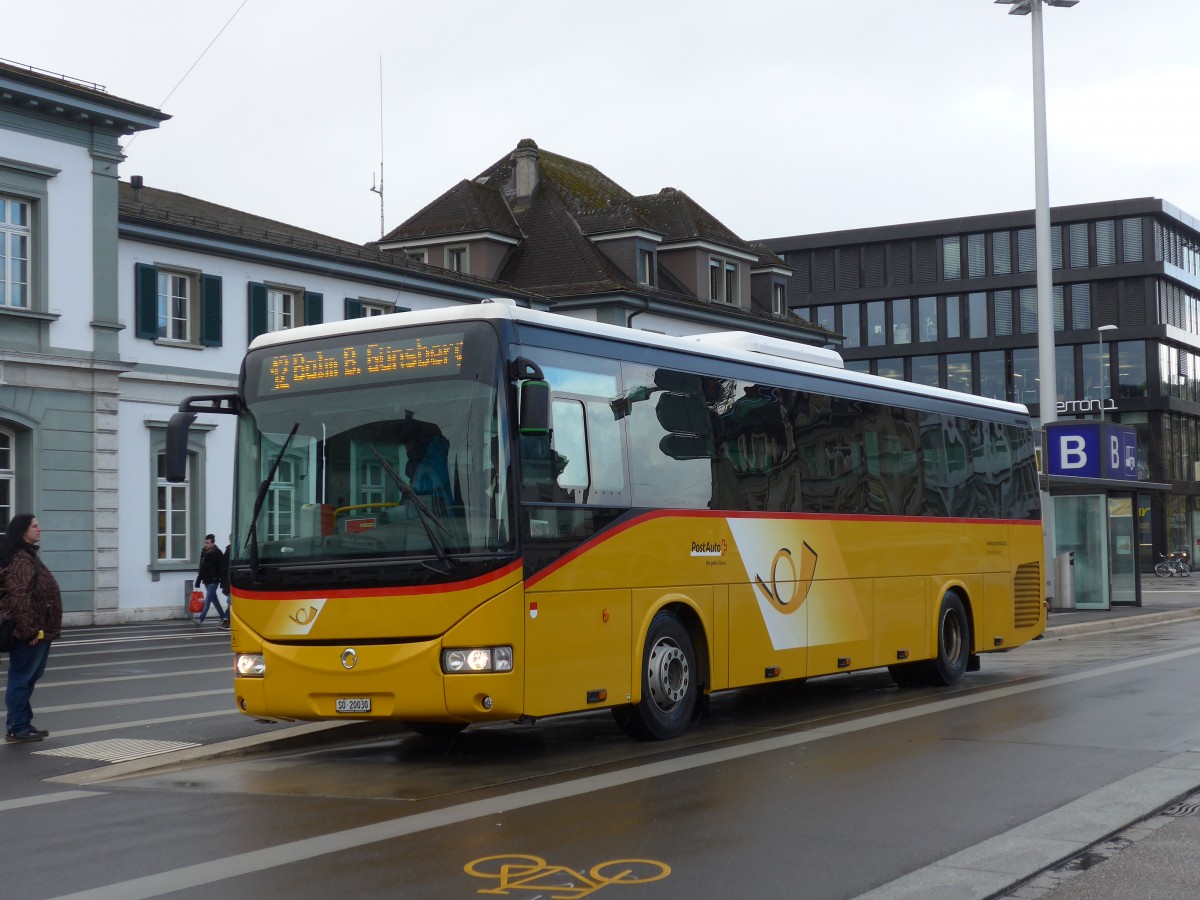 (159'007) - Flury, Balm - SO 20'030 - Irisbus am 2. M�rz 2015 beim Hauptbahnhof Solothurn