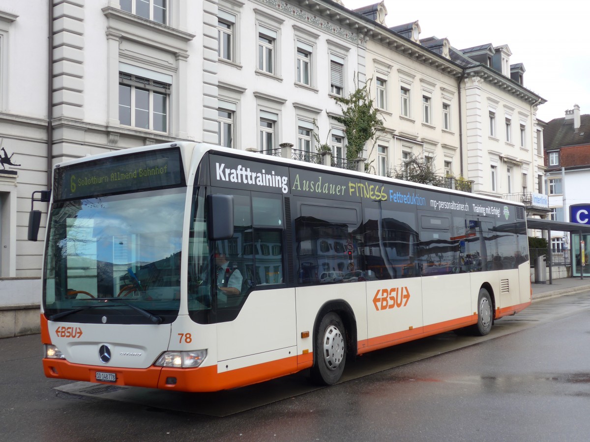 (159'012) - BSU Solothurn - Nr. 78/SO 148'778 - Mercedes am 2. M�rz 2015 beim Hauptbahnhof Solothurn