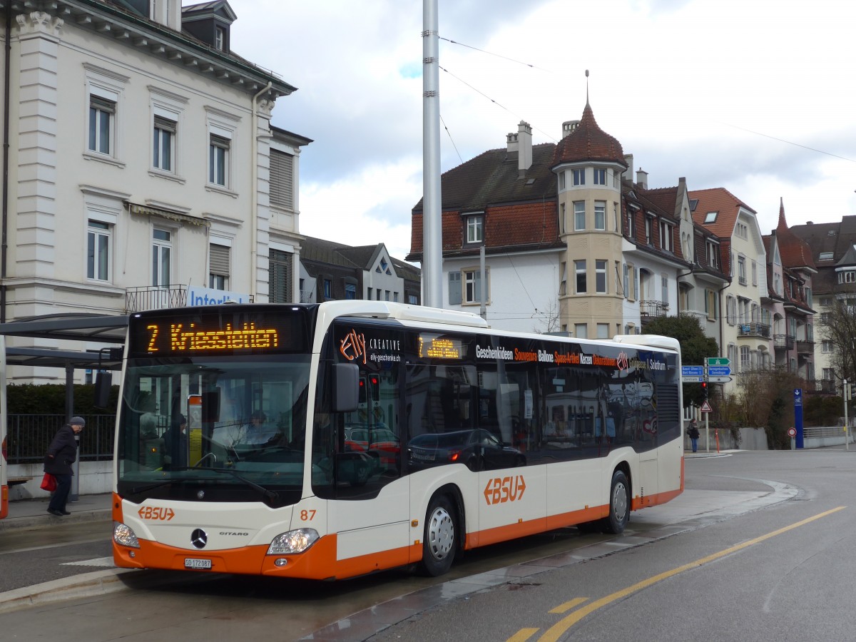 (159'019) - BSU Solothurn - Nr. 87/SO 172'087 - Mercedes am 2. M�rz 2015 beim Hauptbahnhof Solothurn