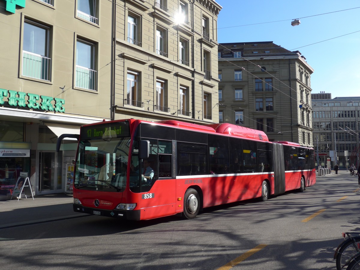 (159'036) - Bernmobil, Bern - Nr. 858/BE 671'858 - Mercedes am 9. M�rz 2015 in Bern, Hirschengraben