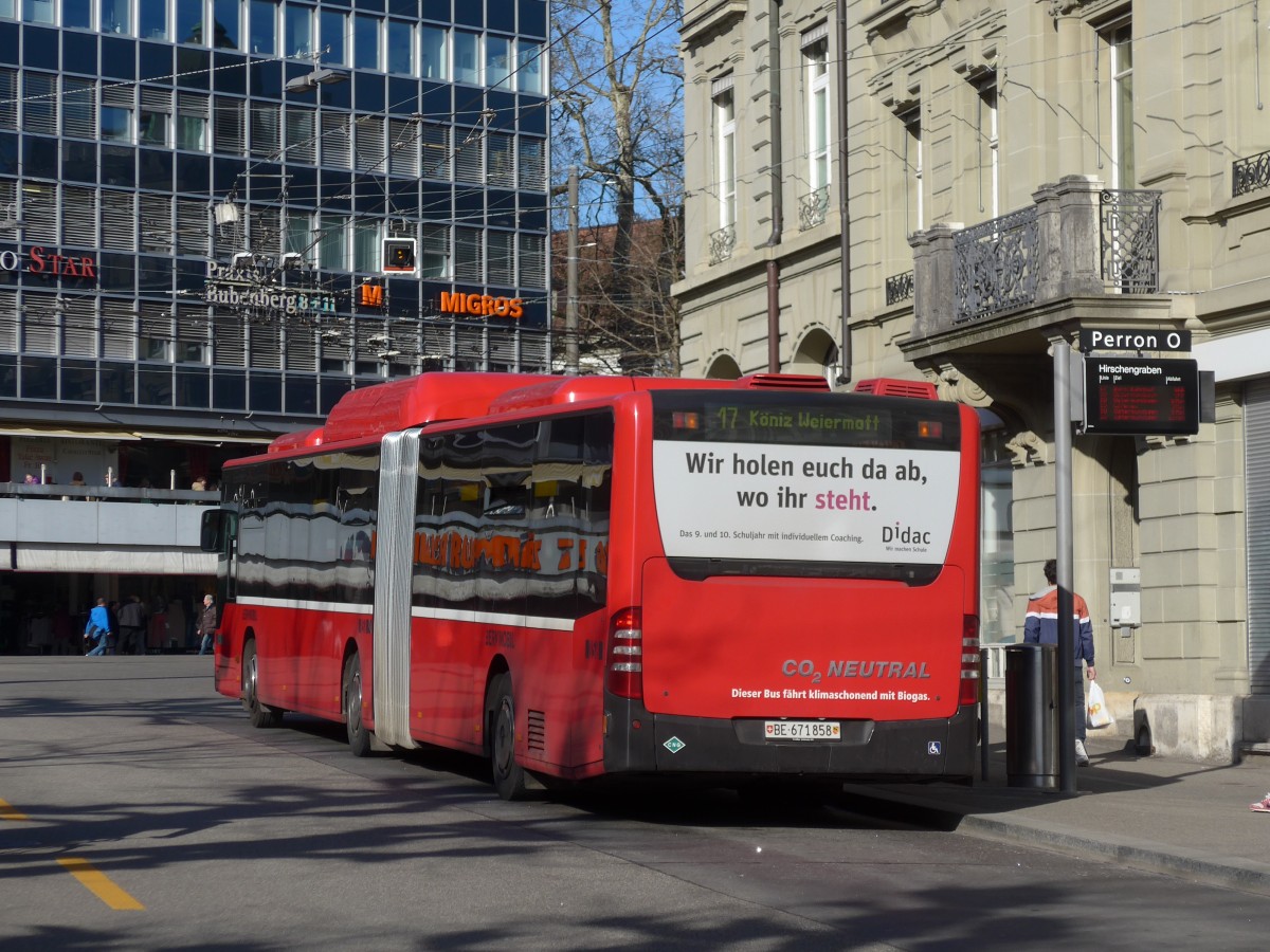 (159'037) - Bernmobil, Bern - Nr. 858/BE 671'858 - Mercedes am 9. M�rz 2015 in Bern, Hirschengraben