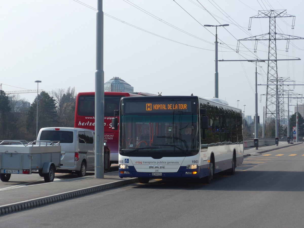 (159'070) - Globe-Limo, Gen�ve - Nr. 1903/GE 960'214 - MAN am 14. M�rz 2015 in Gen�ve, A�roport