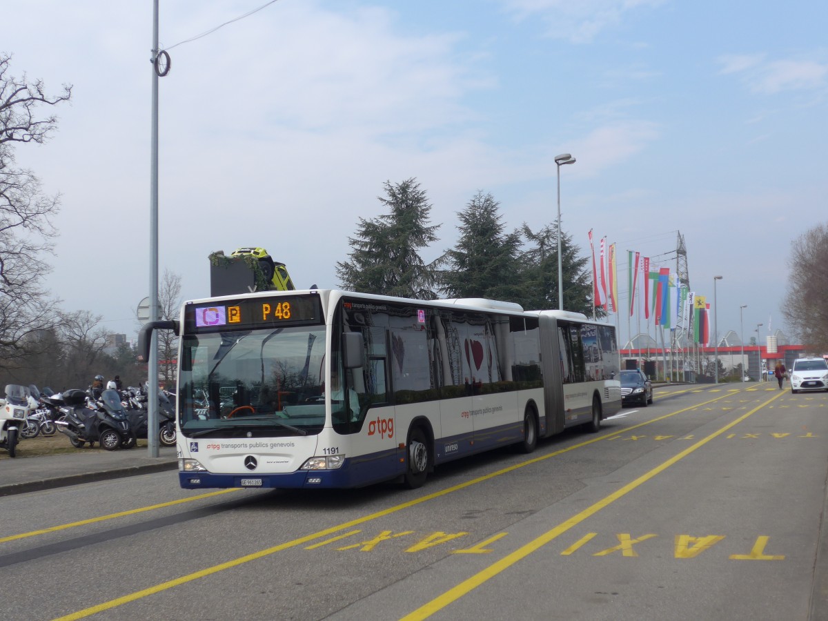 (159'104) - TPG Gen�ve - Nr. 1191/GE 961'265 - Mercedes am 14. M�rz 2015 in Gen�ve, Palexpo