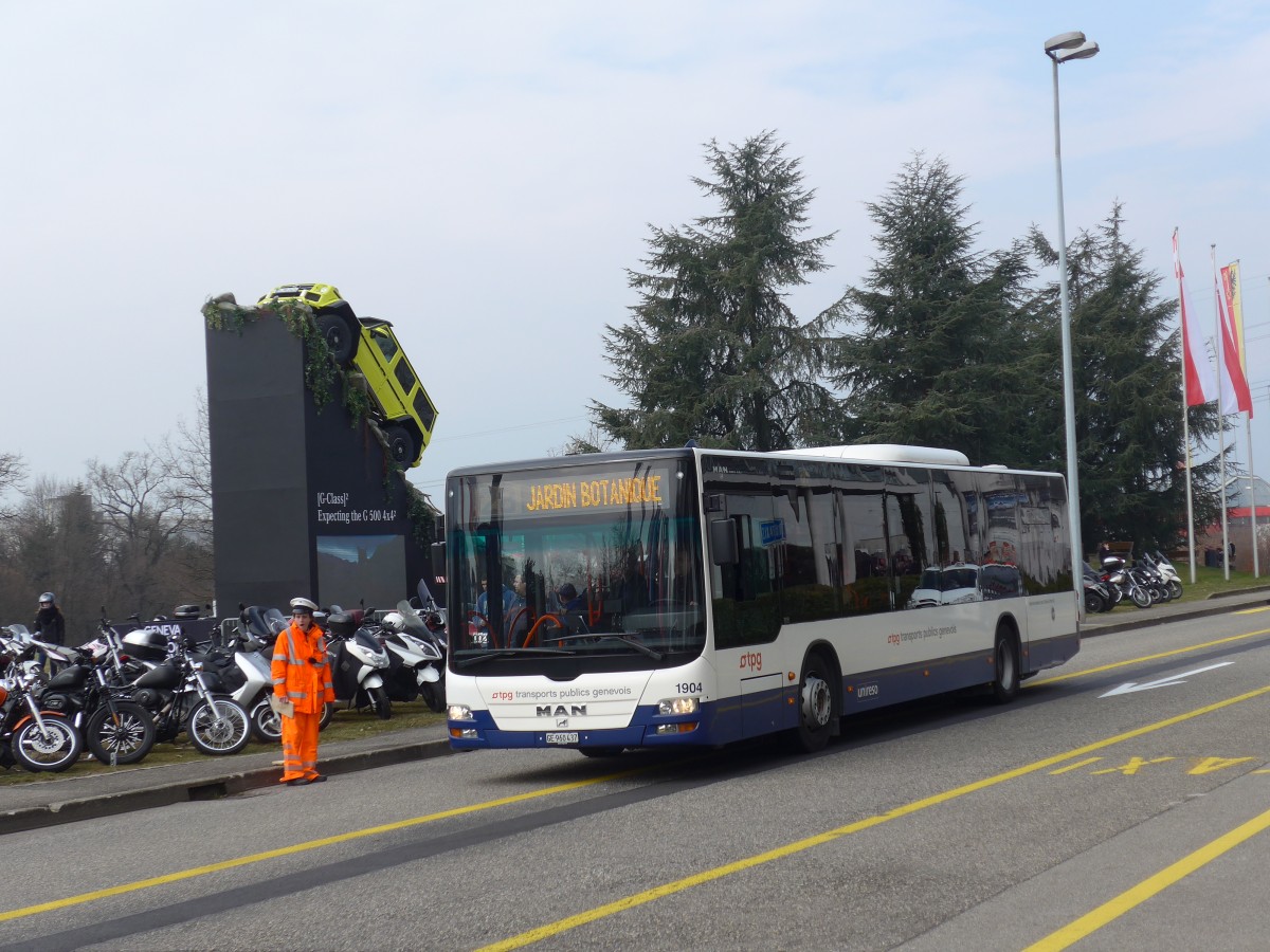 (159'106) - Globe-Limo, Gen�ve - Nr. 1904/GE 960'437 - MAN am 14. M�rz 2015 in Gen�ve, Palexpo