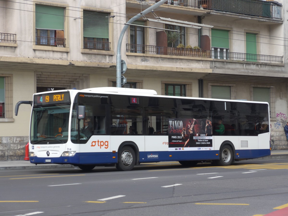 (159'119) - TPG Gen�ve - Nr. 514/GE 960'576 - Mercedes am 14. M�rz 2015 in Gen�ve, Jonction