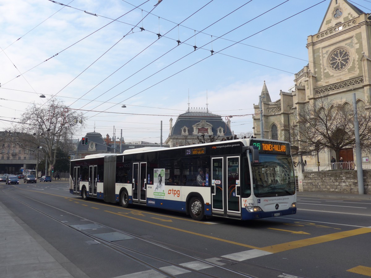 (159'126) - TPG Gen�ve - Nr. 174/GE 960'558 - Mercedes am 14. M�rz 2015 in Gen�ve, Place des Vingt-Deux-Cantons