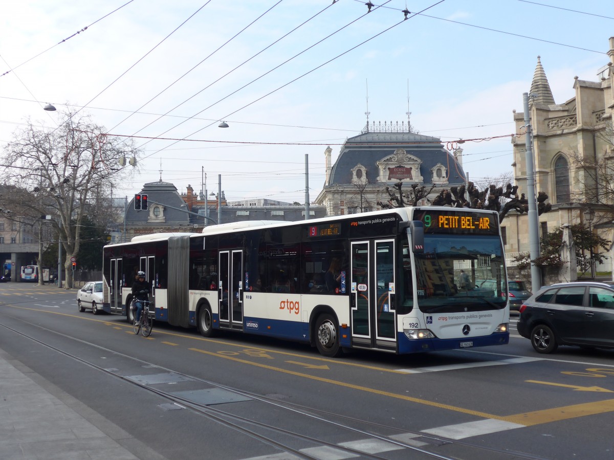(159'127) - TPG Gen�ve - Nr. 192/GE 960'628 - Mercedes am 14. M�rz 2015 in Gen�ve, Place des Vingt-Deux-Cantons