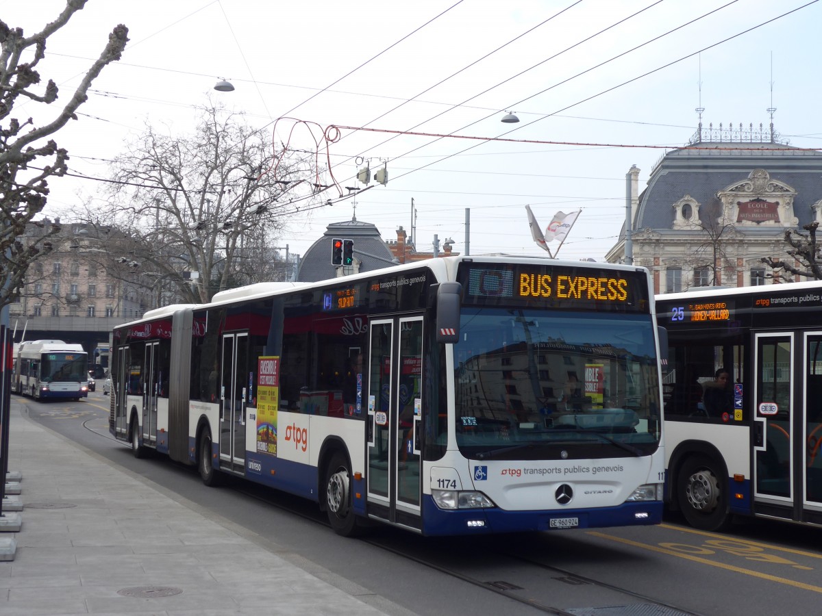 (159'138) - TPG Gen�ve - Nr. 1174/GE 960'924 - Mercedes am 14. M�rz 2015 in Gen�ve, Place des Vingt-Deux-Cantons