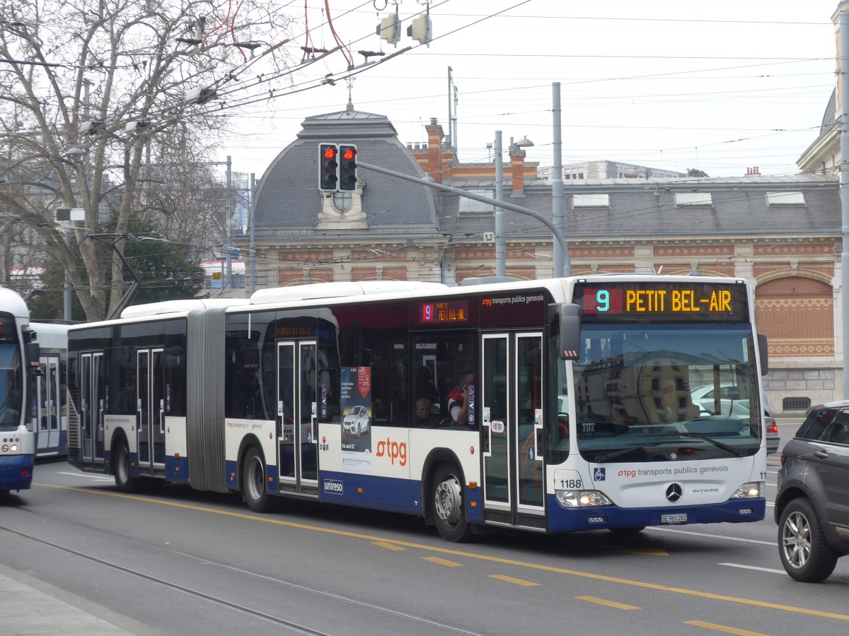 (159'142) - TPG Gen�ve - Nr. 1188/GE 961'262 - Mercedes am 14. M�rz 2015 in Gen�ve, Place des Vingt-Deux-Cantons