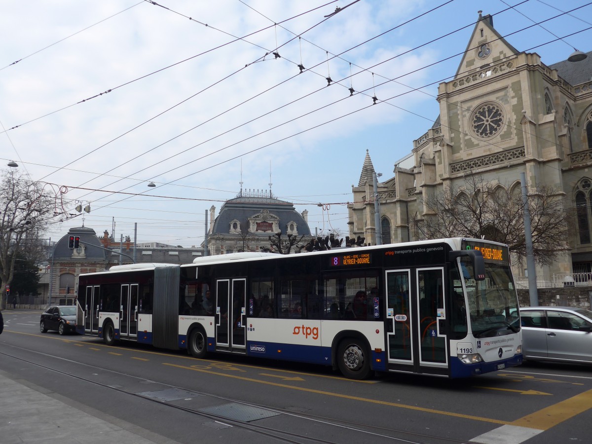 (159'146) - TPG Gen�ve - Nr. 1193/GE 961'267 - Mercedes am 14. M�rz 2015 in Gen�ve, Place des Vingt-Deux-Cantons