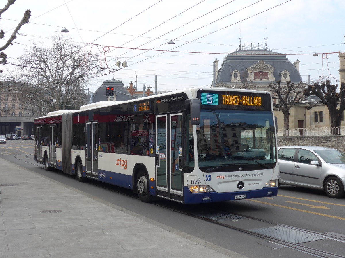 (159'149) - TPG Gen�ve - Nr. 1177/GE 960'927 - Mercedes am 14. M�rz 2015 in Gen�ve, Place des Vingt-Deux-Cantons