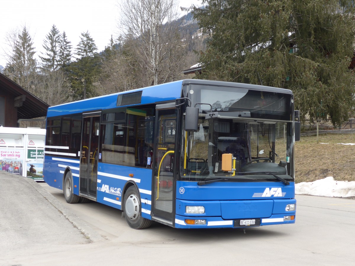 (159'194) - AFA Adelboden - Nr. 56/BE 611'030 - MAN/G�ppel am 16. M�rz 2015 beim Bahnhof Lenk