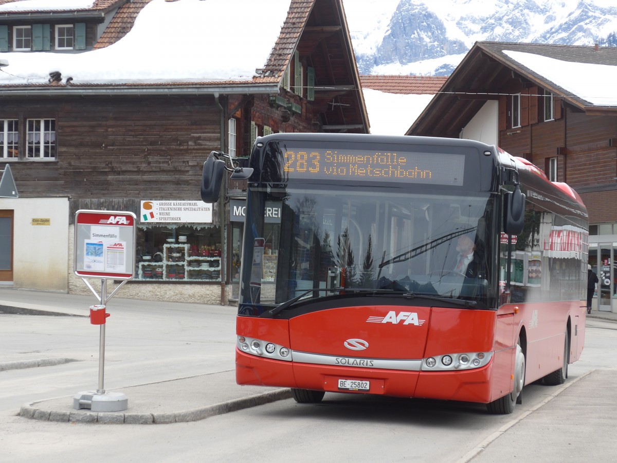 (159'196) - AFA Adelboden - Nr. 51/BE 25'802 - Solaris am 16. M�rz 2015 beim Bahnhof Lenk