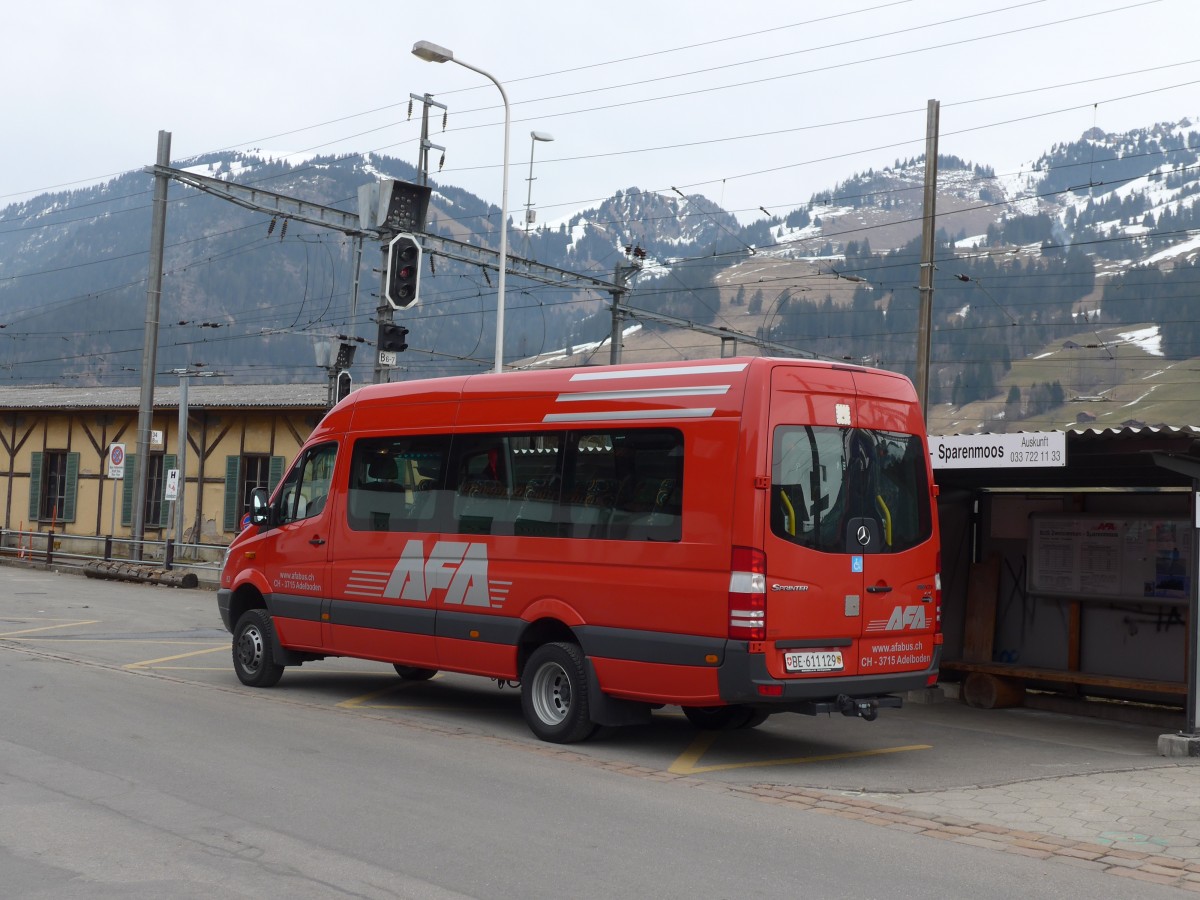 (159'202) - AFA Adelboden - Nr. 52/BE 611'129 - Mercedes am 16. M�rz 2015 beim Bahnhof Zweisimmen