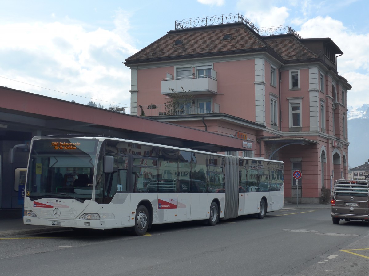 (159'219) - AAGS Schwyz - Nr. 84/SZ 118'684 - Mercedes (ex VR La Chaux-de-Fonds Nr. 228) am 17. M�rz 2015 beim Bahnhof Brunnen