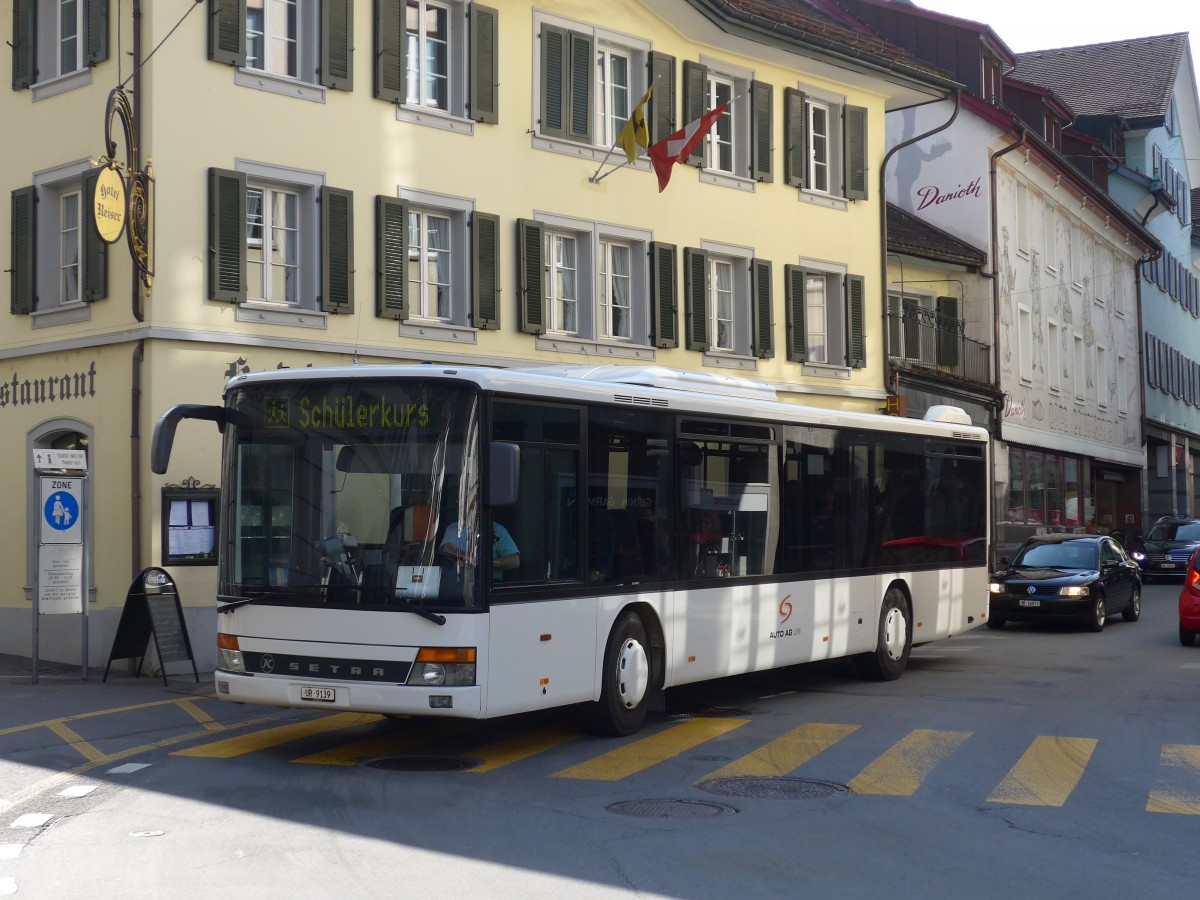 (159'290) - Interbus, Yverdon - Nr. 51/UR 9139 - Setra (ex AAGL Liestal Nr. 62) am 18. M�rz 2015 in Altdorf, Telldenkmal (Einsatz AAGU)
