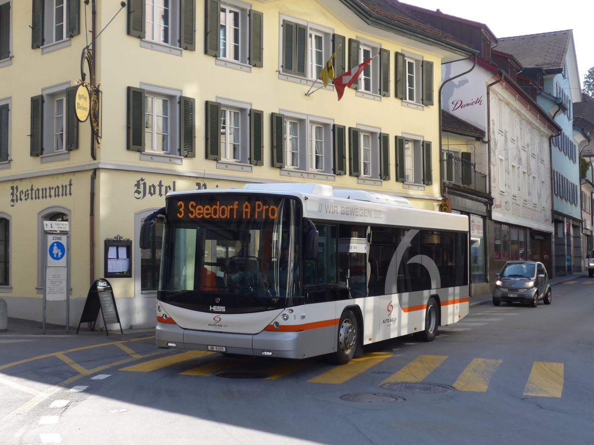 (159'295) - AAGU Altdorf - Nr. 5/UR 9329 - Scania/Hess am 18. M�rz 2015 in Altdorf, Telldenkmal