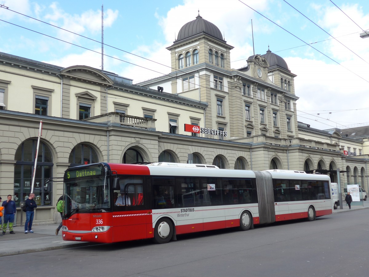 (159'467) - SW Winterthur - Nr. 336/ZH 730'336 - Solaris am 27. M�rz 2015 beim Hauptbahnhof Winterthur