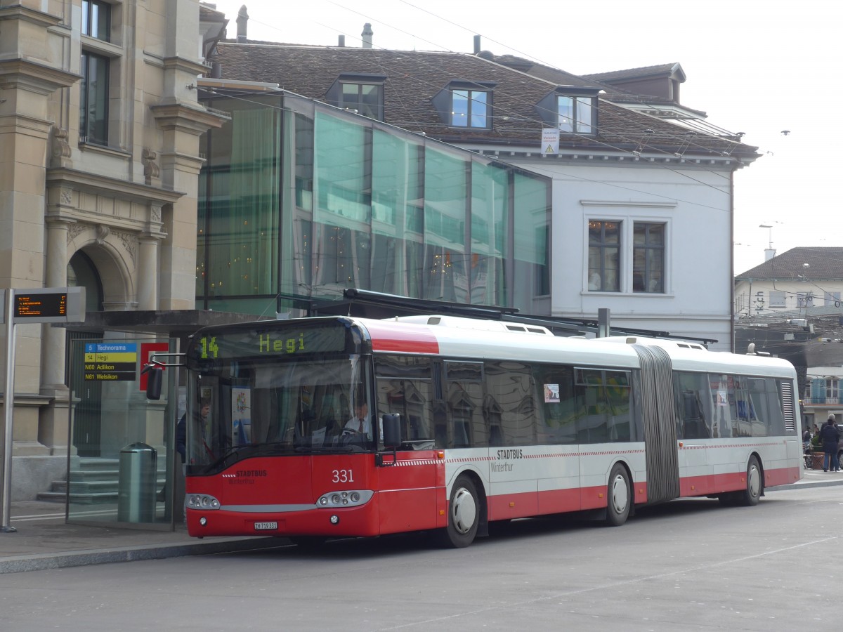 (159'472) - SW Winterthur - Nr. 331/ZH 719'331 - Solaris am 27. M�rz 2015 beim Hauptbahnhof Winterthur