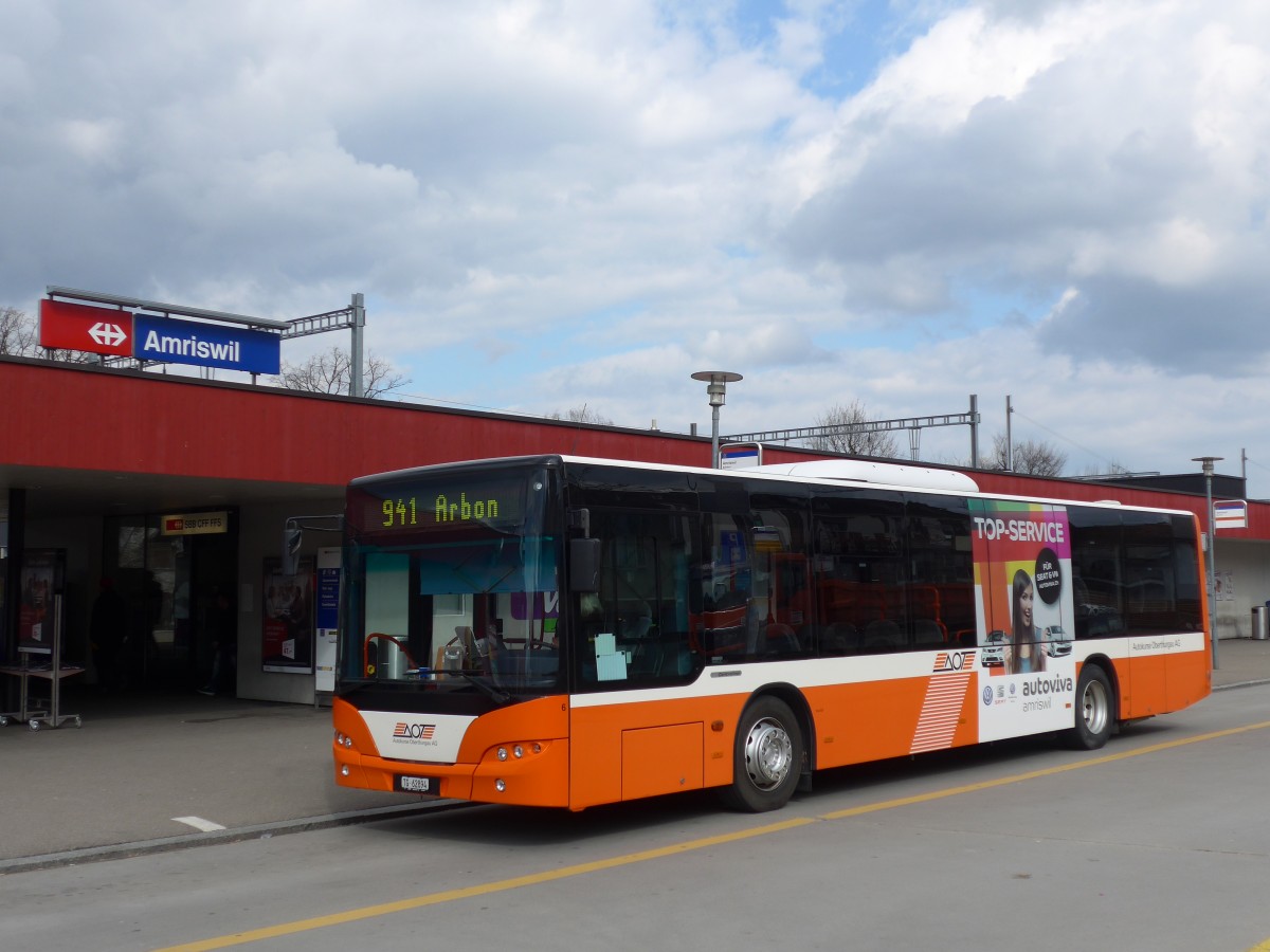 (159'477) - AOT Amriswil - Nr. 6/TG 62'894 - Neoplan am 27. M�rz 2015 beim Bahnhof Amriswil
