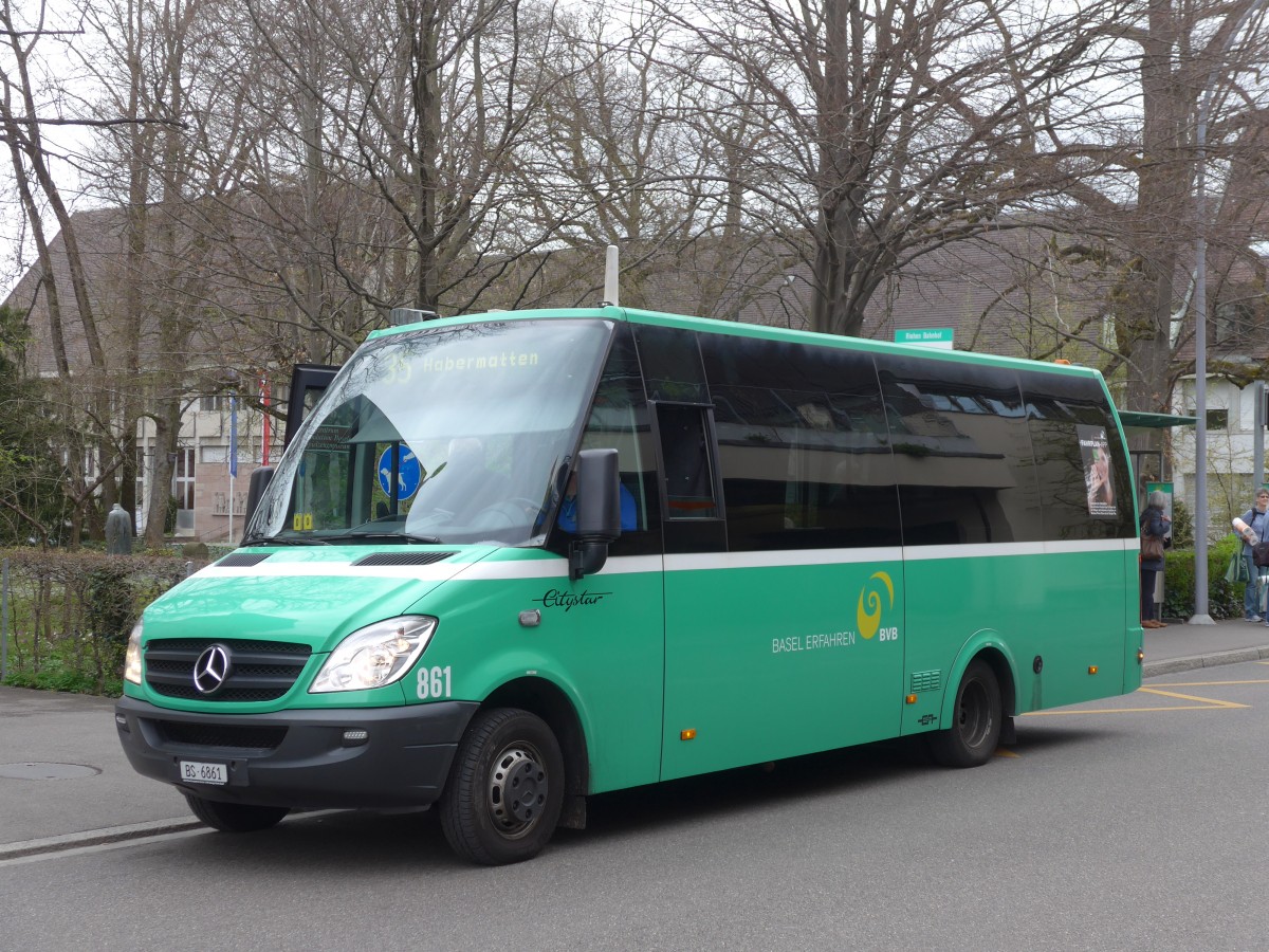 (159'693) - BVB Basel - Nr. 861/BS 6861 - Mercedes/Auw�rter am 11. April 2015 beim Bahnhof Riehen