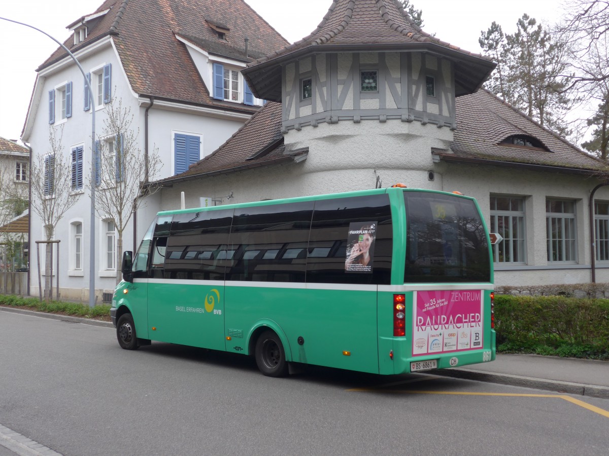 (159'695) - BVB Basel - Nr. 861/BS 6861 - Mercedes/Auw�rter am 11. April 2015 beim Bahnhof Riehen