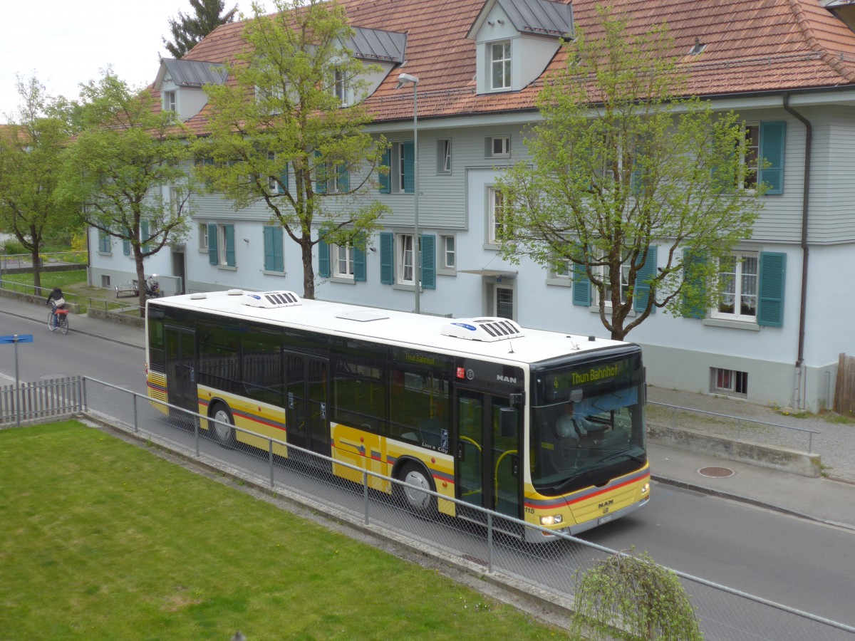 (160'034) - STI Thun - Nr. 115/BE 700'115 - MAN am 25. April 2015 in Thun-Lerchenfeld, Langestrasse