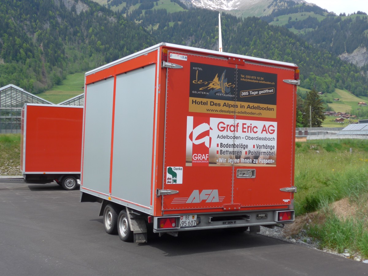 (160'491) - AFA Adelboden - Nr. 62/BE 495'607 - Zbinden Gep�ckanh�nger am 14. Mai 2015 in Frutigen, Garage