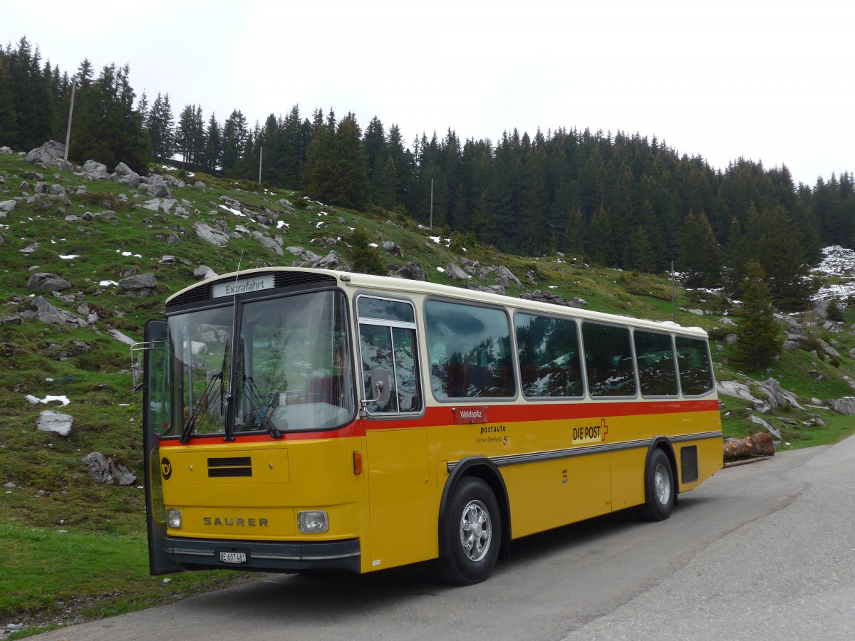 (161'004) - AVG Meiringen - Nr. 74/BE 607'481 - Saurer/R&J (ex PostAuto Berner Oberland; ex P 24'357) am 25. Mai 2015 in Grindelwald, Oberer Lauchb�hl