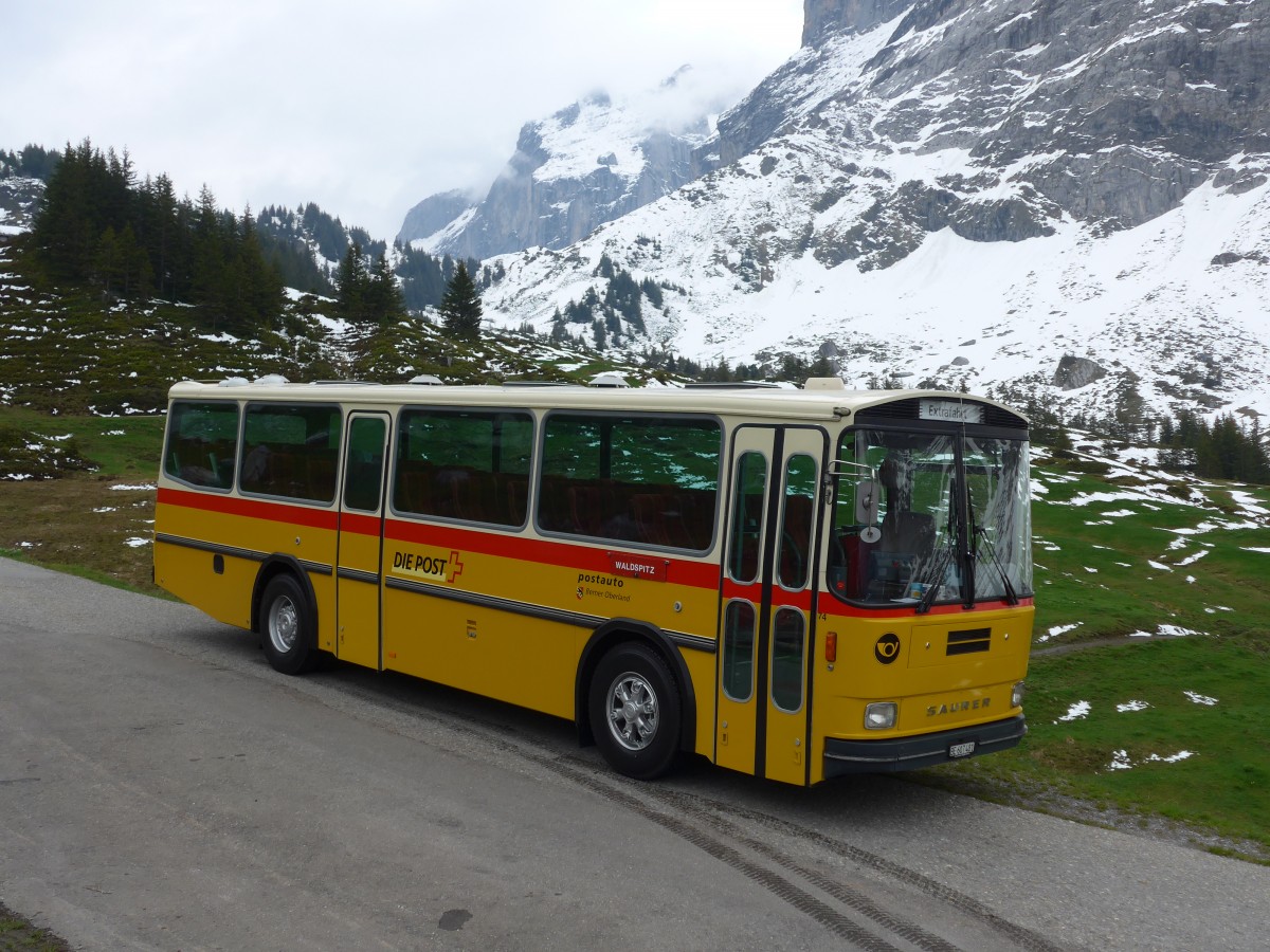 (161'011) - AVG Meiringen - Nr. 74/BE 607'481 - Saurer/R&J (ex PostAuto Berner Oberland; ex P 24'357) am 25. Mai 2015 in Grindelwald, Oberer Lauchb�hl