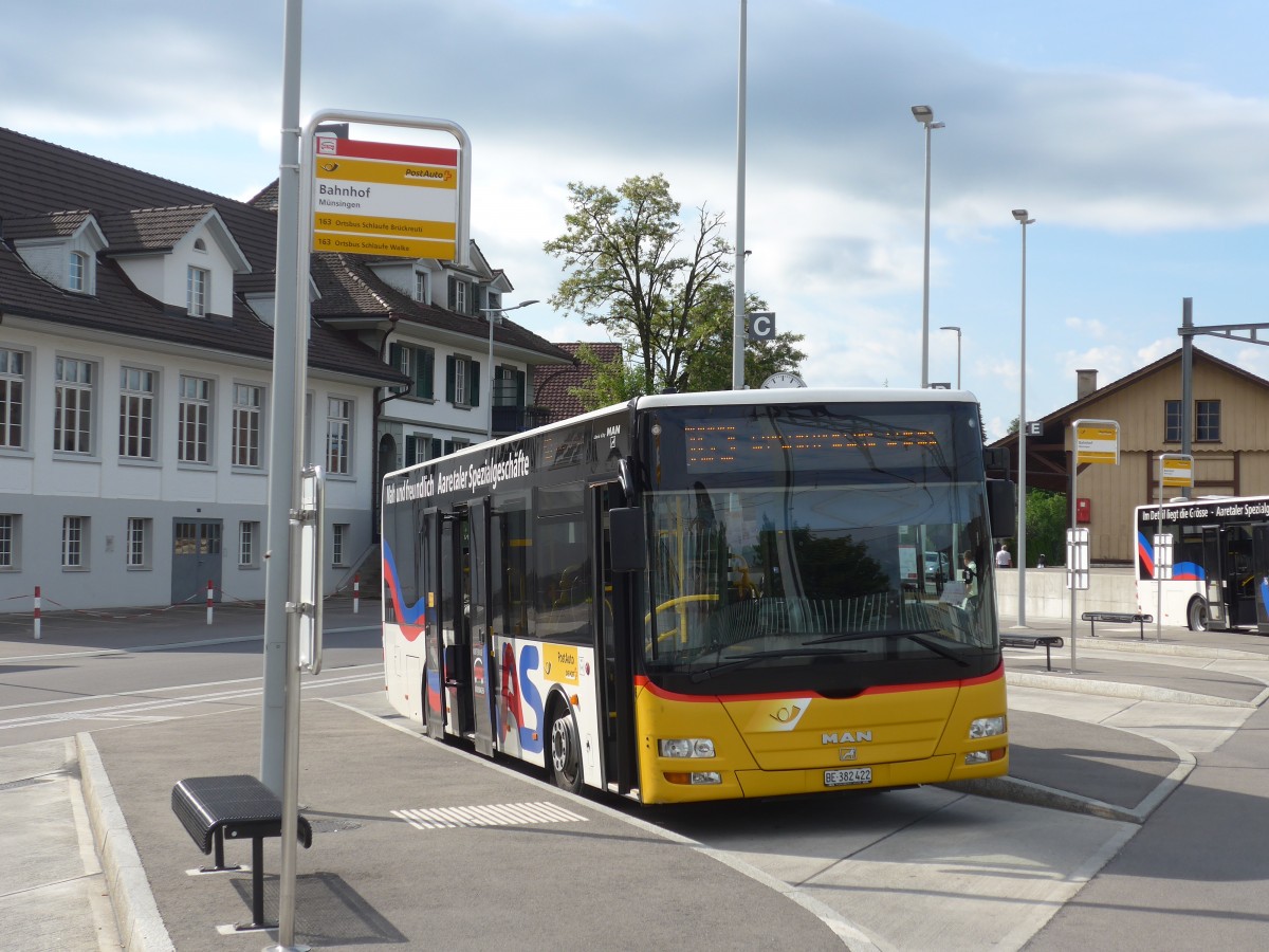 (161'432) - Lengacher, Wichtrach - Nr. 6/BE 382'422 - MAN/G�ppel am 30. Mai 2015 beim Bahnhof M�nsingen