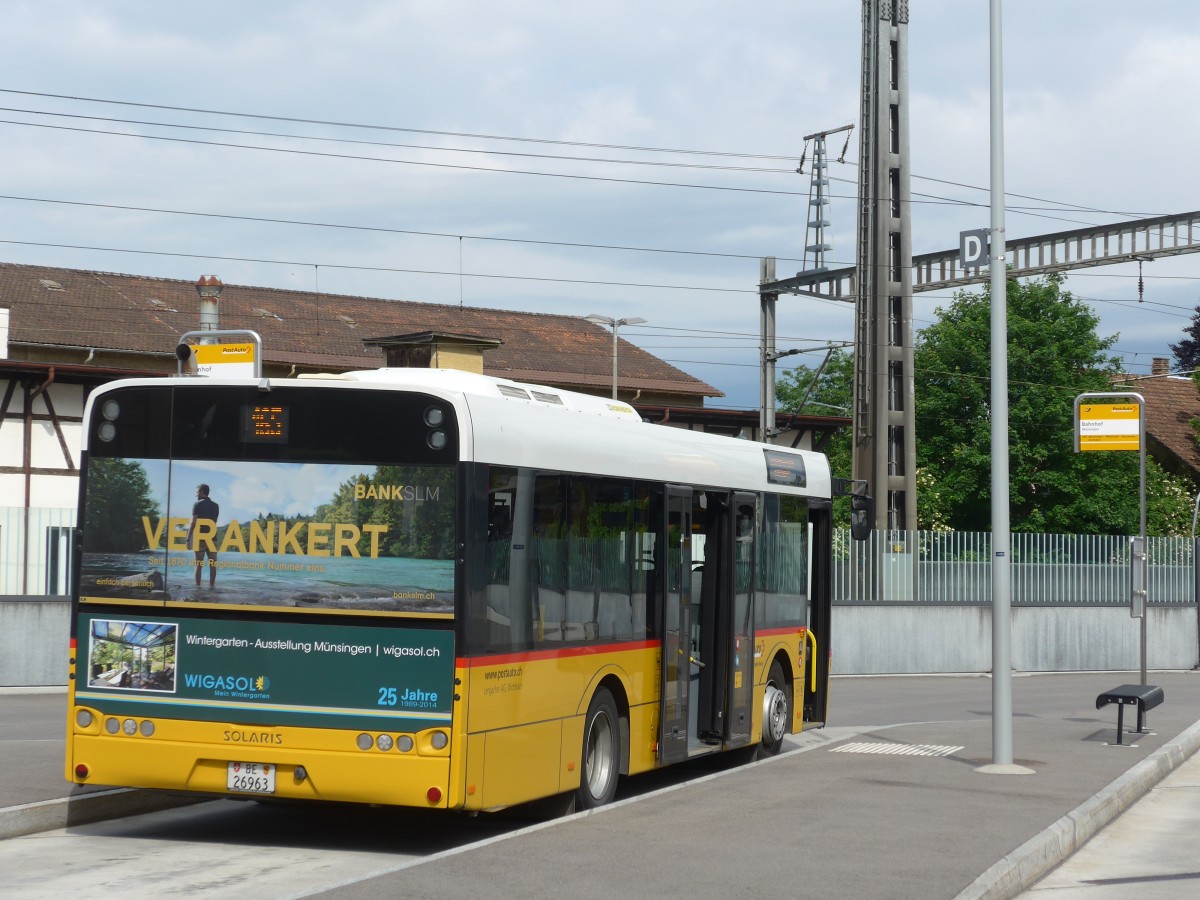 (161'442) - Lengacher, Wichtrach - Nr. 4/BE 26'963 - Solaris am 30. Mai 2015 beim Bahnhof M�nsingen