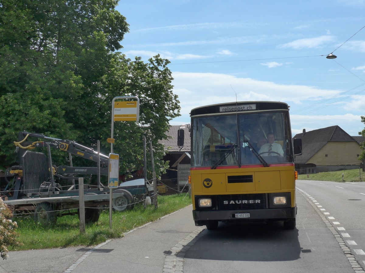 (161'452) - Bernair, M�nsingen - BE 651'182 - Saurer/T�scher (ex Schebath, Lauerz; ex Albin, F�llanden; ex Heim, Flums) am 30. Mai 2015 in Illiswil