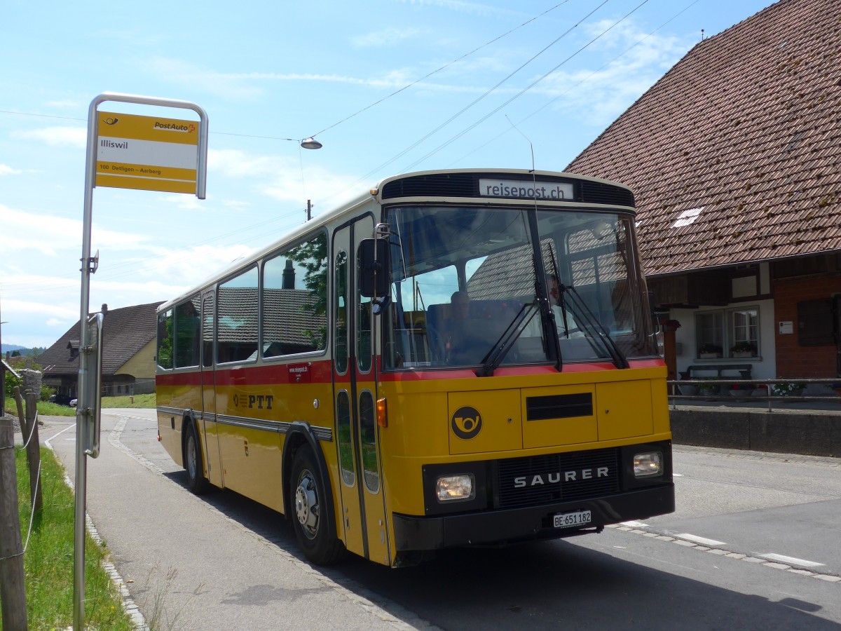 (161'453) - Bernair, M�nsingen - BE 651'182 - Saurer/T�scher (ex Schebath, Lauerz; ex Albin, F�llanden; ex Heim, Flums) am 30. Mai 2015 in Illiswil