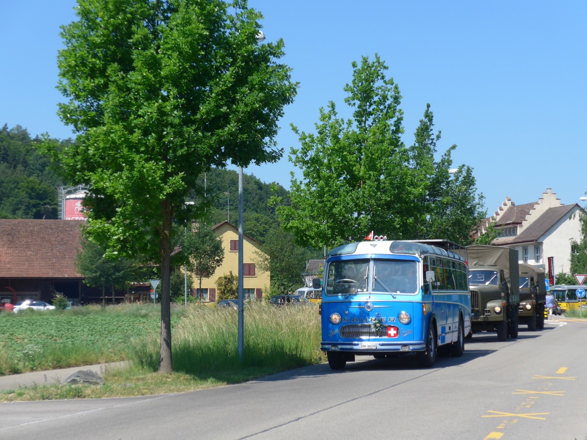 (161'874) - Bolliger, Stetten - SH 30'730 - Saurer/R&J (ex Sol�r+Fontana, Ilanz Nr. 8) am 6. Juni 2015 in Thayngen, Saurertreffen