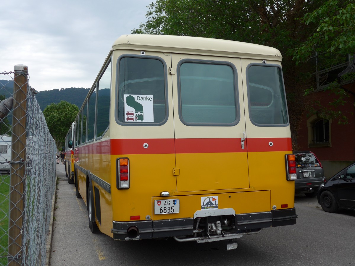 (162'202) - Gautschi, Suhr - AG 6835 - Saurer/T�scher (ex L�tscher, Neuheim Nr. 200; ex Cartek, Regensdorf; ex P 25'822) am 20. Juni 2015 in Aigle, Saurertreffen